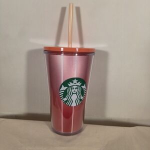 Starbucks Lenticular Red Pink Cold Cup Tumbler (16 oz) 2019 Holiday Christmas
